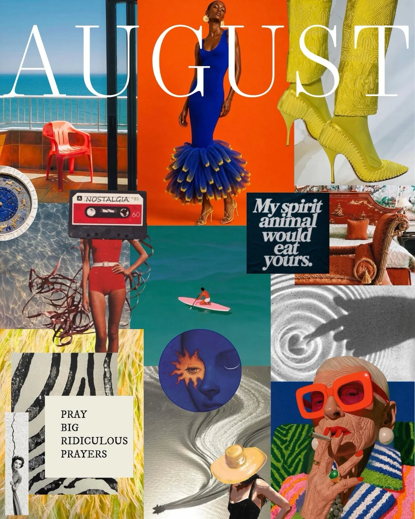 August is sun-soaked, a little surreal, and exudes just enough chaos to keep it interesting. 🌀🌞