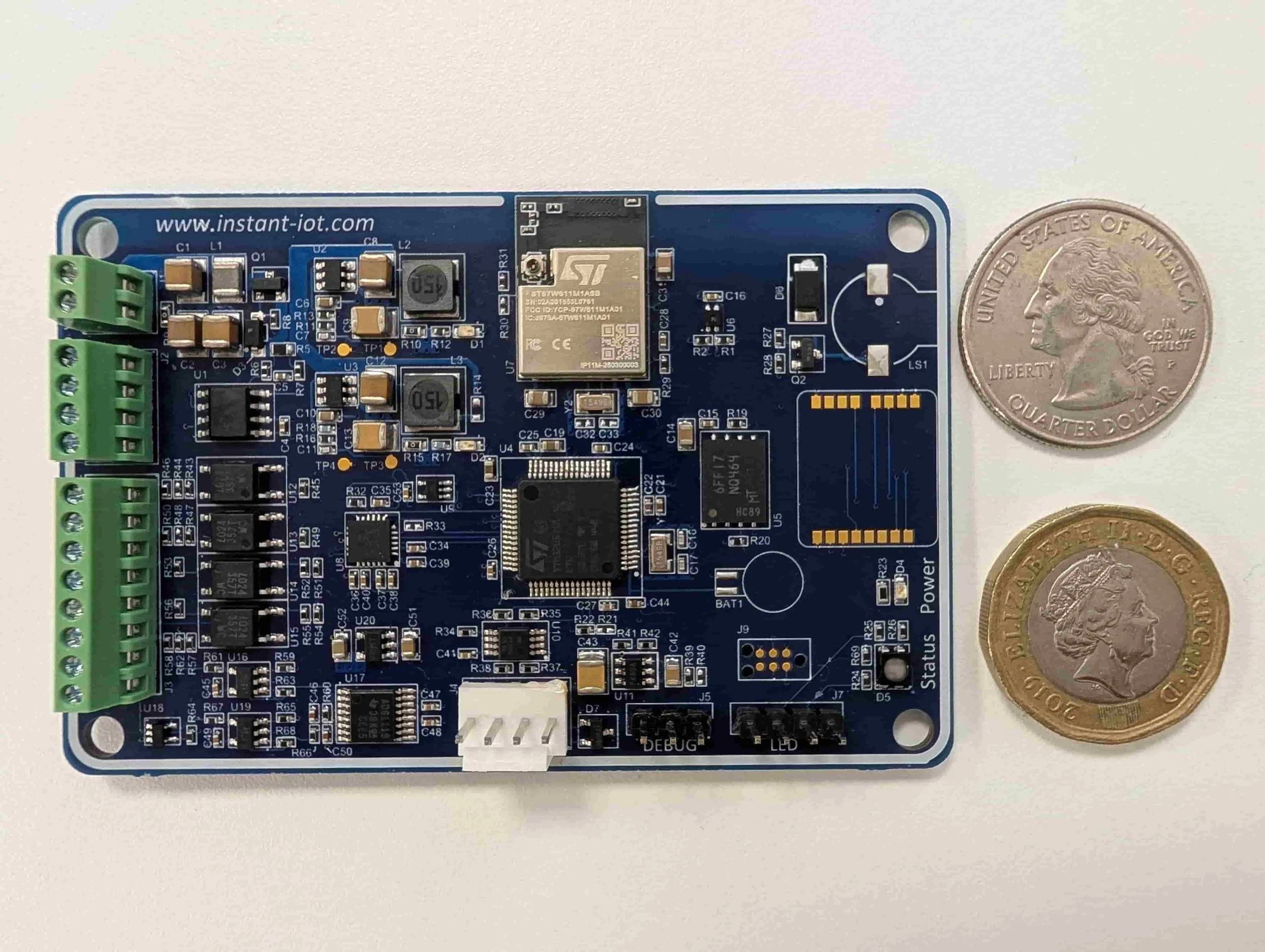Instant IoT Board Size with Coins