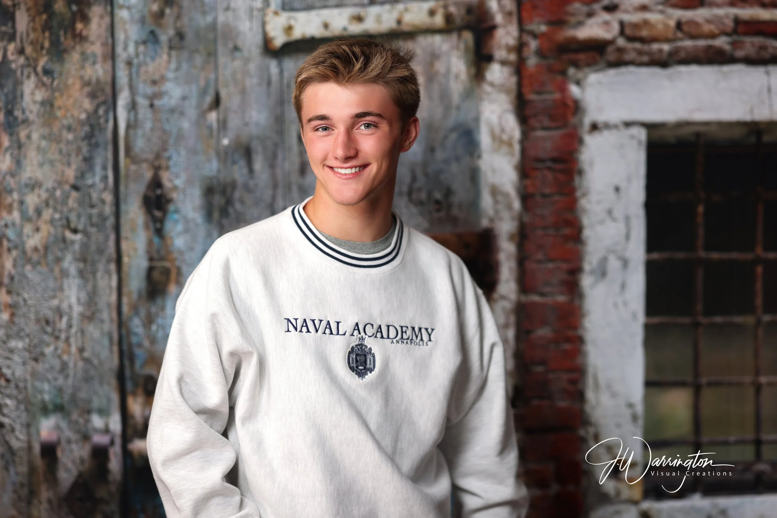 Smiling male image on custom Venice backdrop