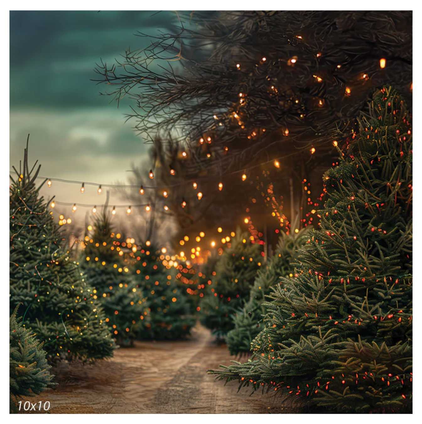 Outdoor Christmas tree backdrop option by findlay photographer