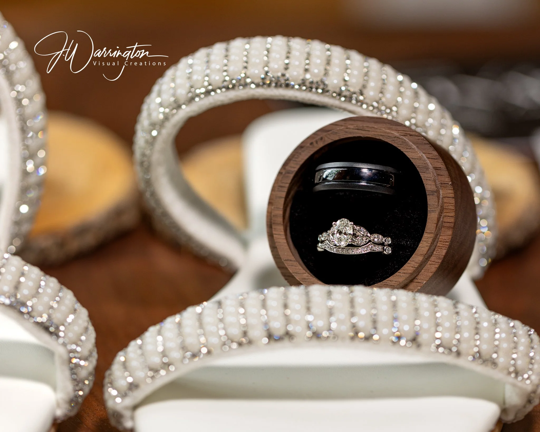 Wedding detail shot of the bride and groom's wedding rings captured by northwest ohio photographer