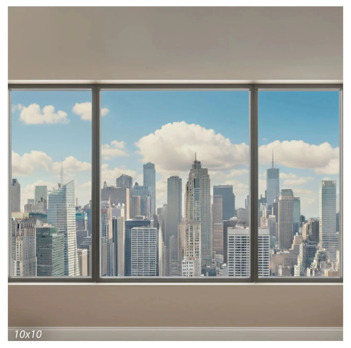 Modern city skyline window backdrop option by findlay photographer 