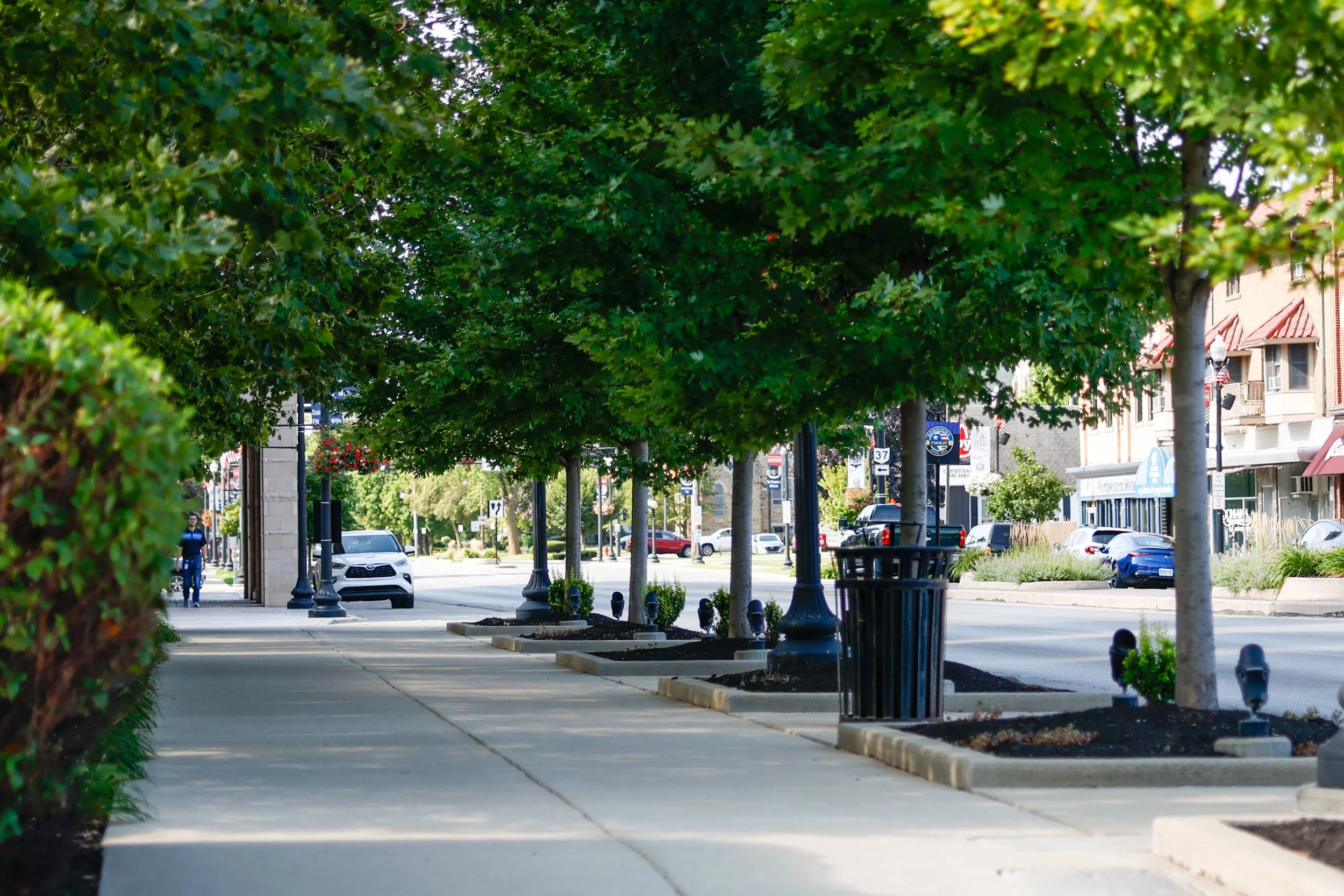 Downtown Findlay, Ohio streetscape and commercial district captured by northwest ohio photographer