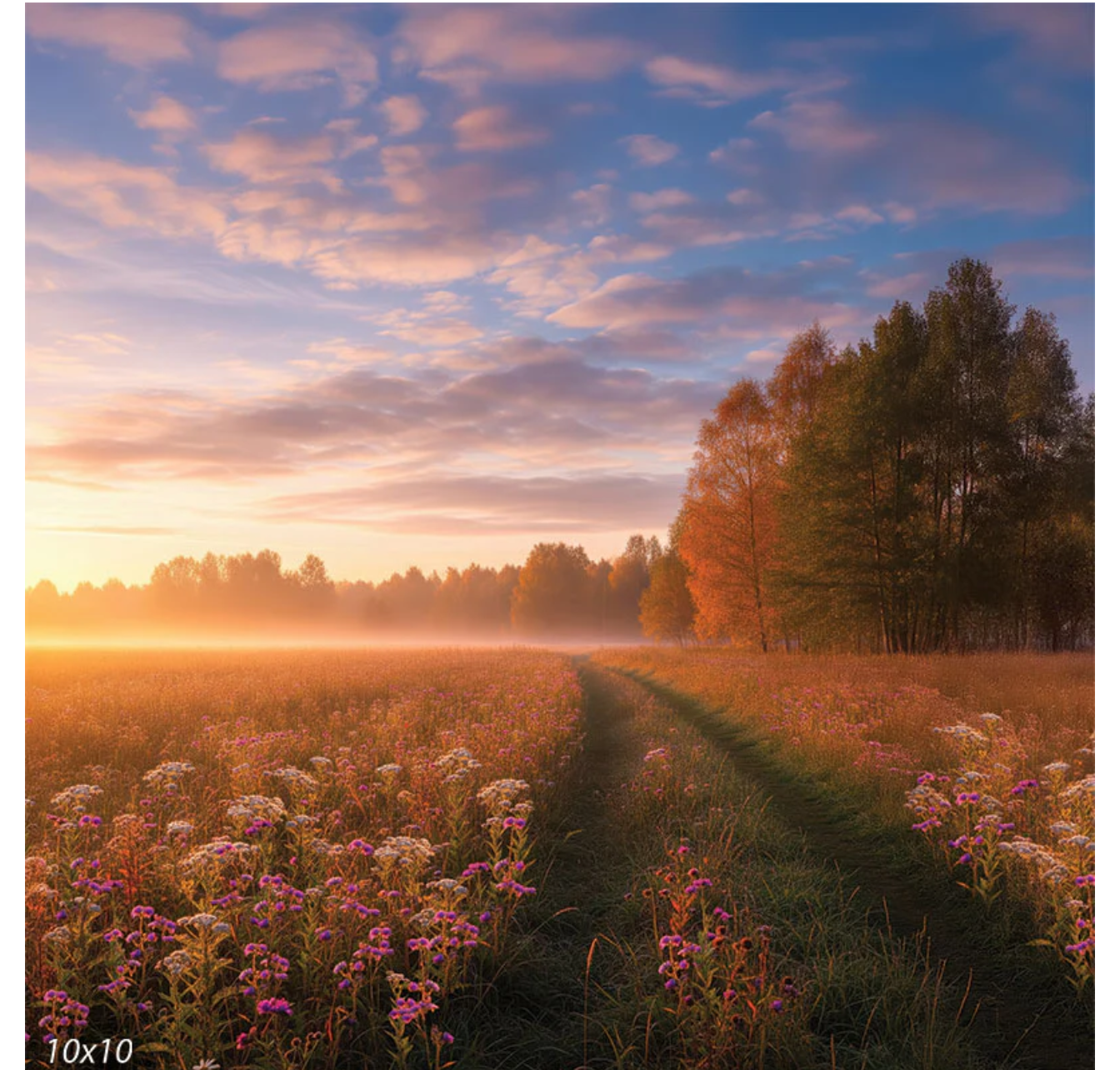 Country path wildflower field backdrop option by findlay photographer 