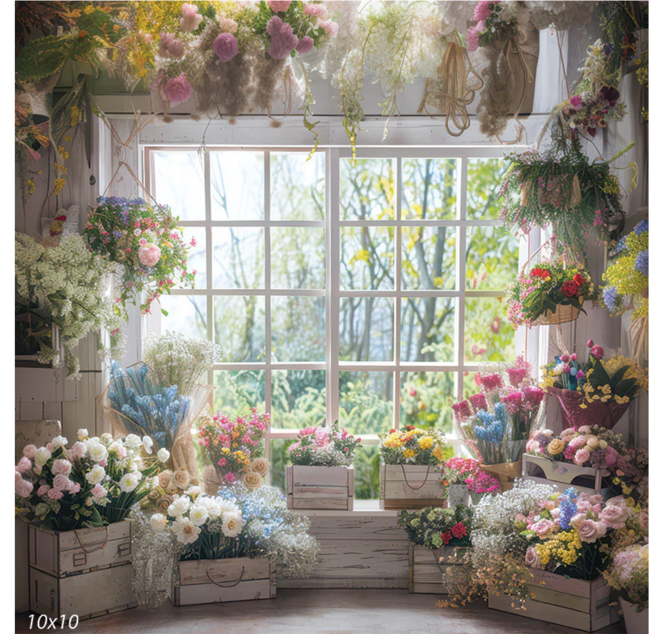 Flower shop window floral market backdrop option by findlay photographer 