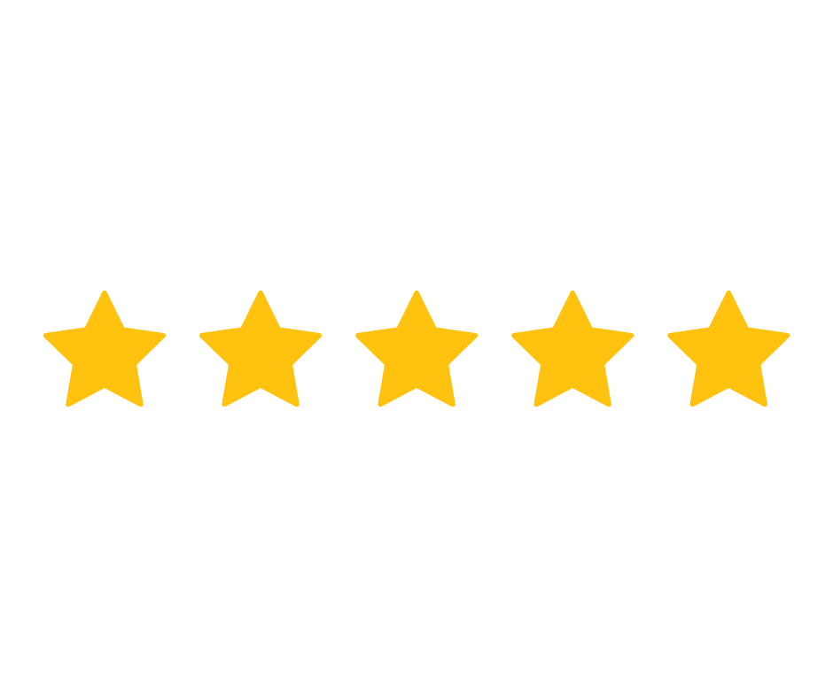Five yellow stars arranged in a row with black lines pointing to a message that says 'Excellent' in black text.