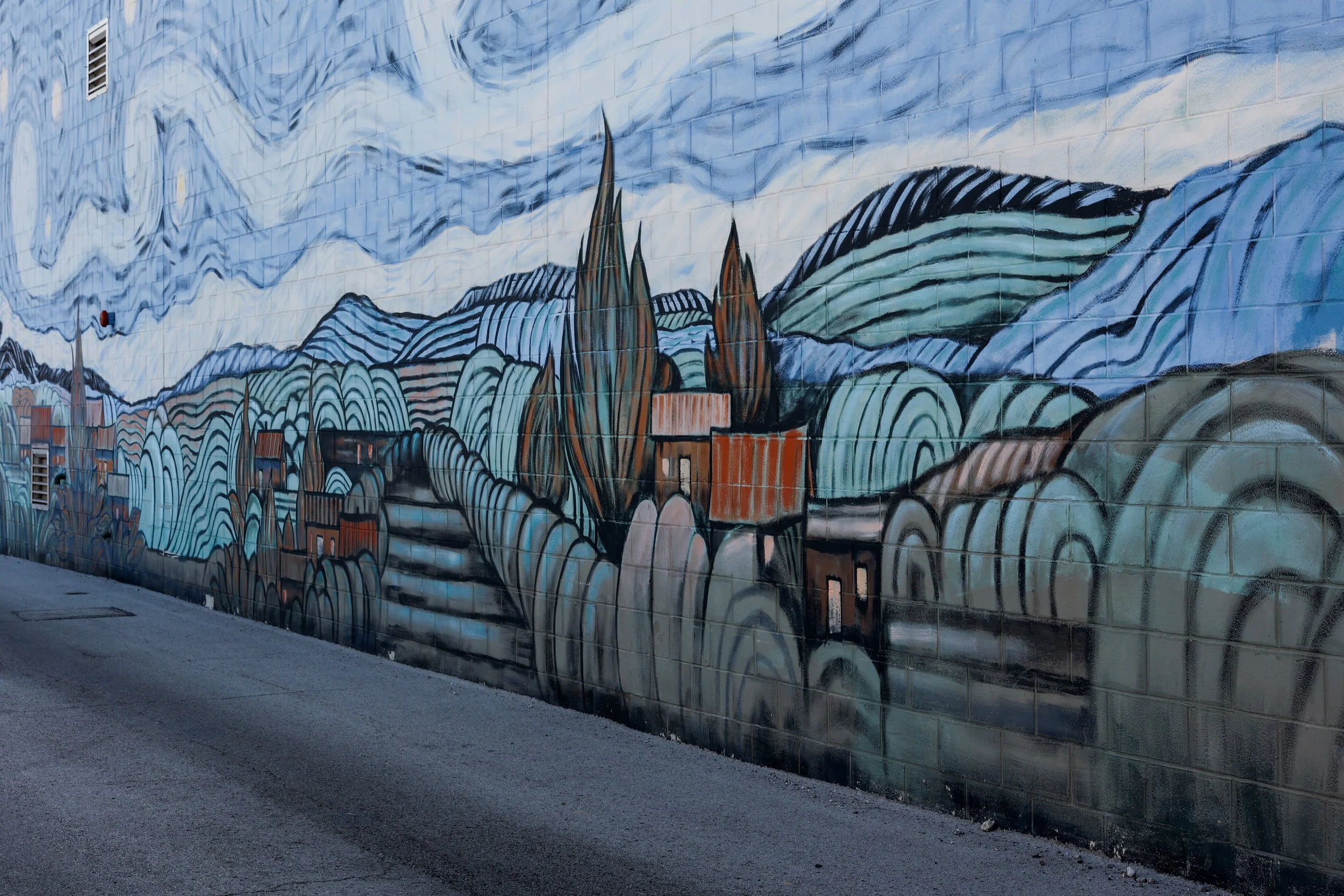 Colorful public art mural in downtown Findlay, Ohio, captured by northwest ohio photographer