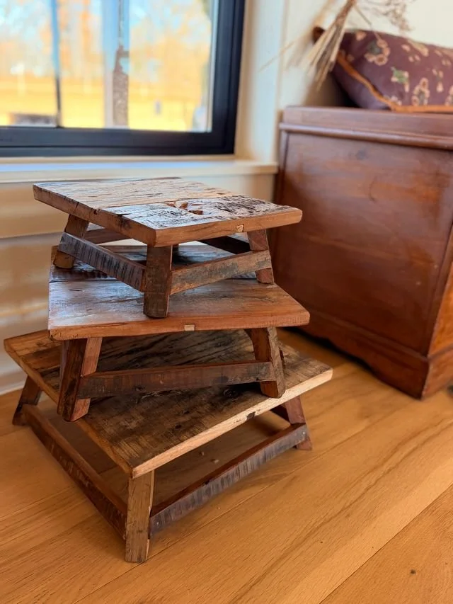 Rustic Reclaimed Wood Riser Set