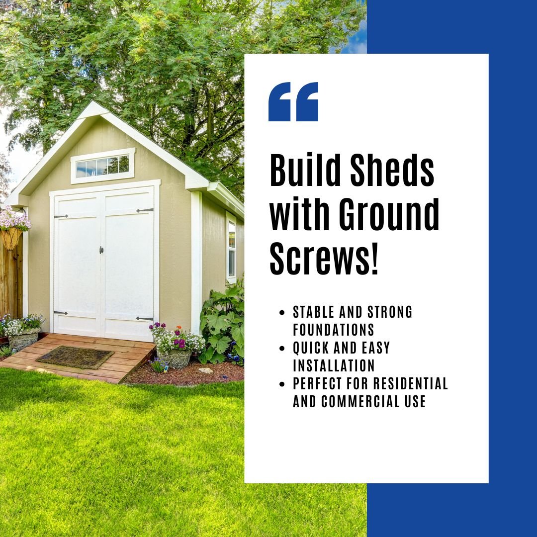 𝗕𝘂𝗶𝗹𝗱 𝗮 𝗦𝘁𝘂𝗿𝗱𝘆 𝗦𝗵𝗲𝗱 𝗧𝗵𝗮𝘁 𝗟𝗮𝘀𝘁𝘀!
&zwj;
🔩 Ground screws provide a strong and reliable foundation for your shed projects, ensuring long-lasting stability. Say goodbye to traditional concrete footings and hello to quick and easy