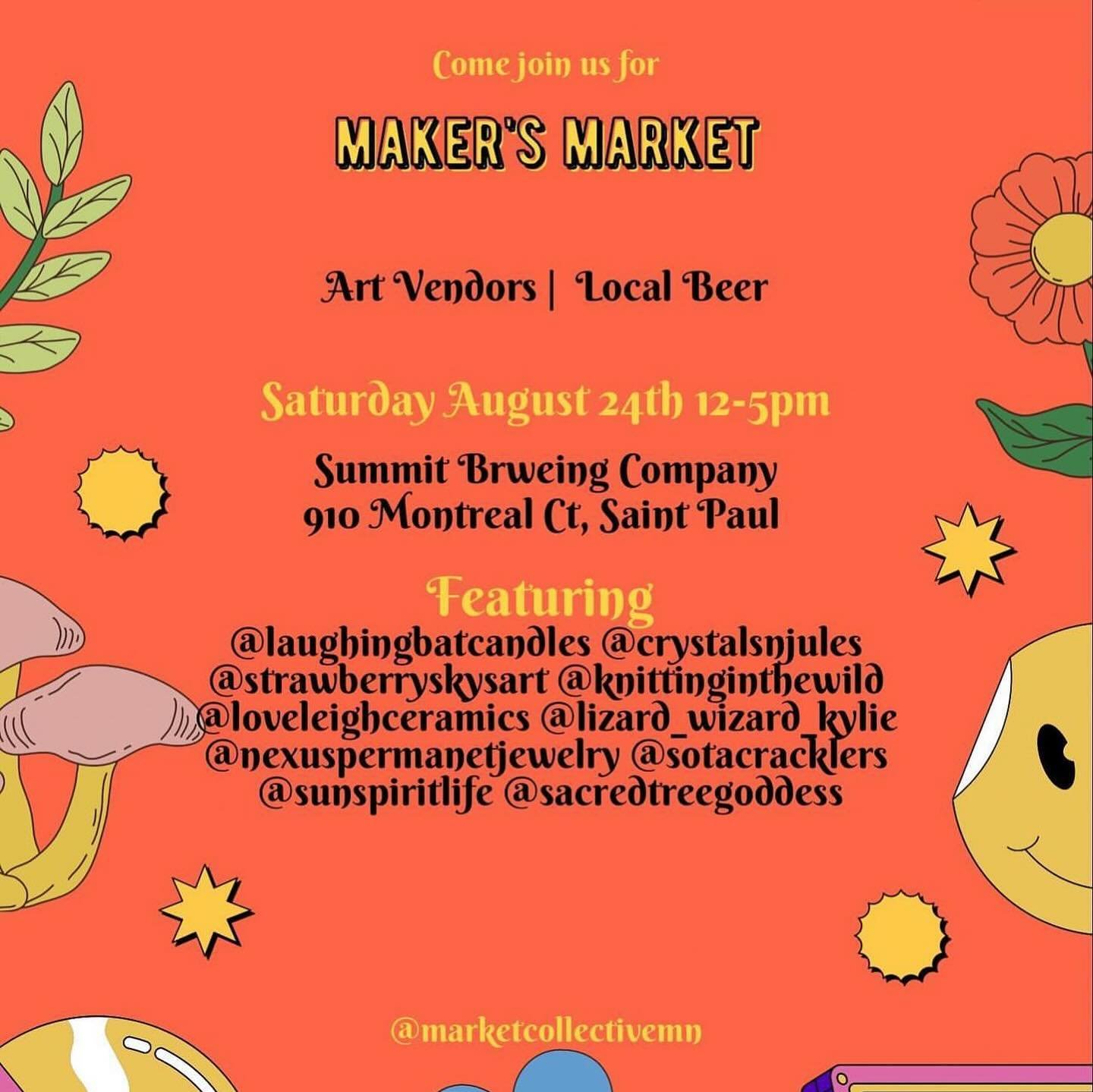 I&rsquo;ll be at the Summit Brewing Company this Saturday 12pm-5pm with some funky new pots! See you then🦋💞✨