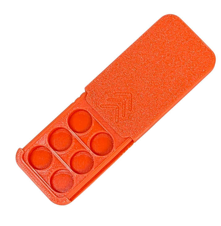 Size 675 Hearing Aid Pocket Size Battery Case - Orange (6)