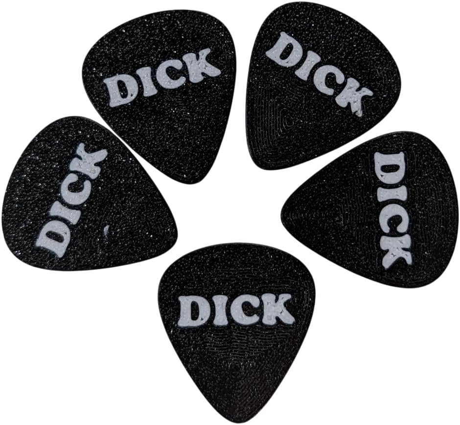 The Dick Pick – Funny Guitar Picks for Men & Musicians | Novelty Gag Gift & Stocking Stuffer | 5-Pack Medium Gauge (0.8mm) 3D Printed Durable ABS Plectrums for Acoustic & Electric Guitar