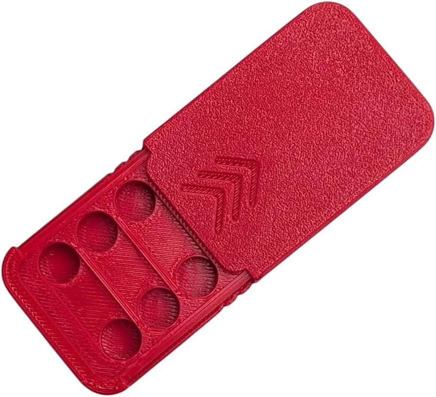 Size 312 Hearing Aid Pocket Size Battery Case - Red (6)