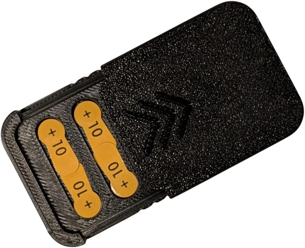 Size 10 Hearing Aid Pocket Size Battery Case - Black (4)