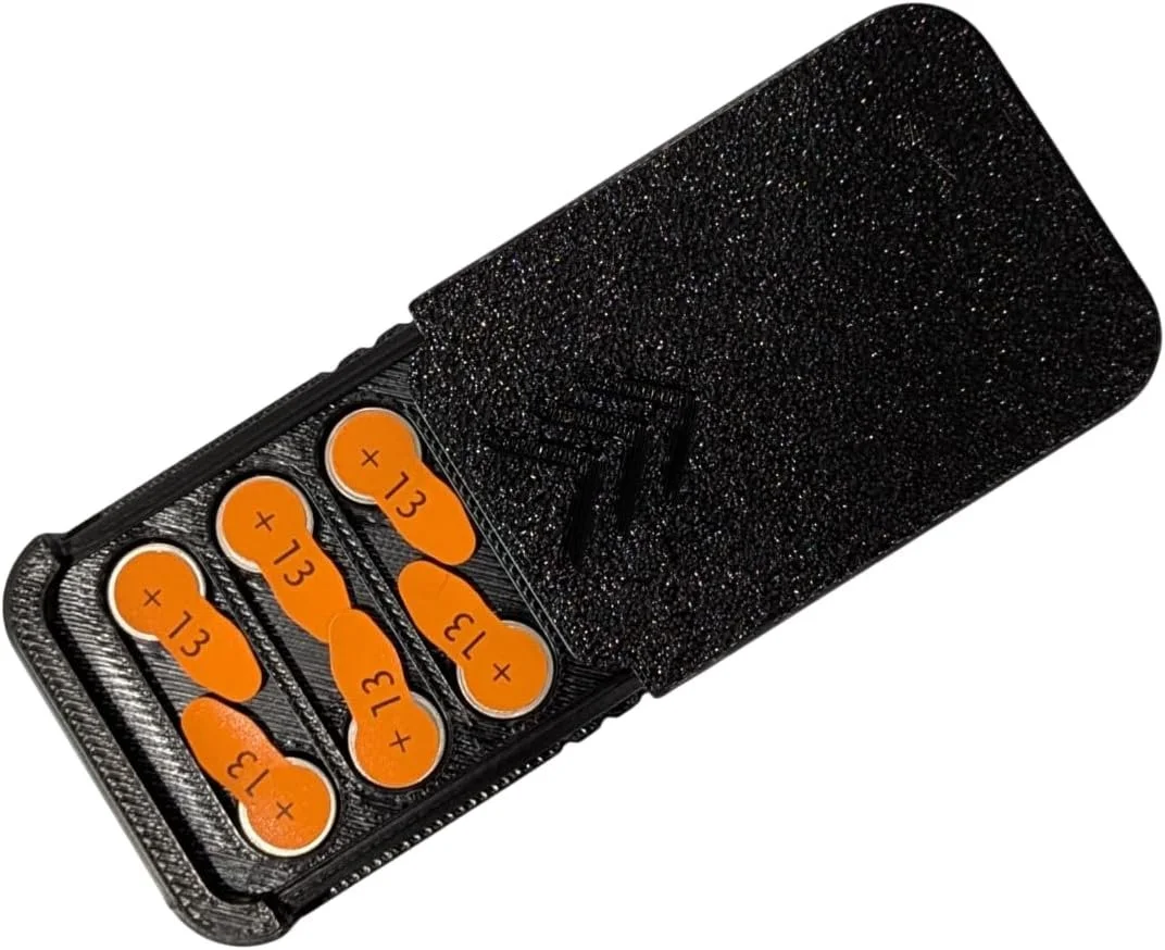 Size 13 Hearing Aid Pocket Size Battery Case - Black (6)