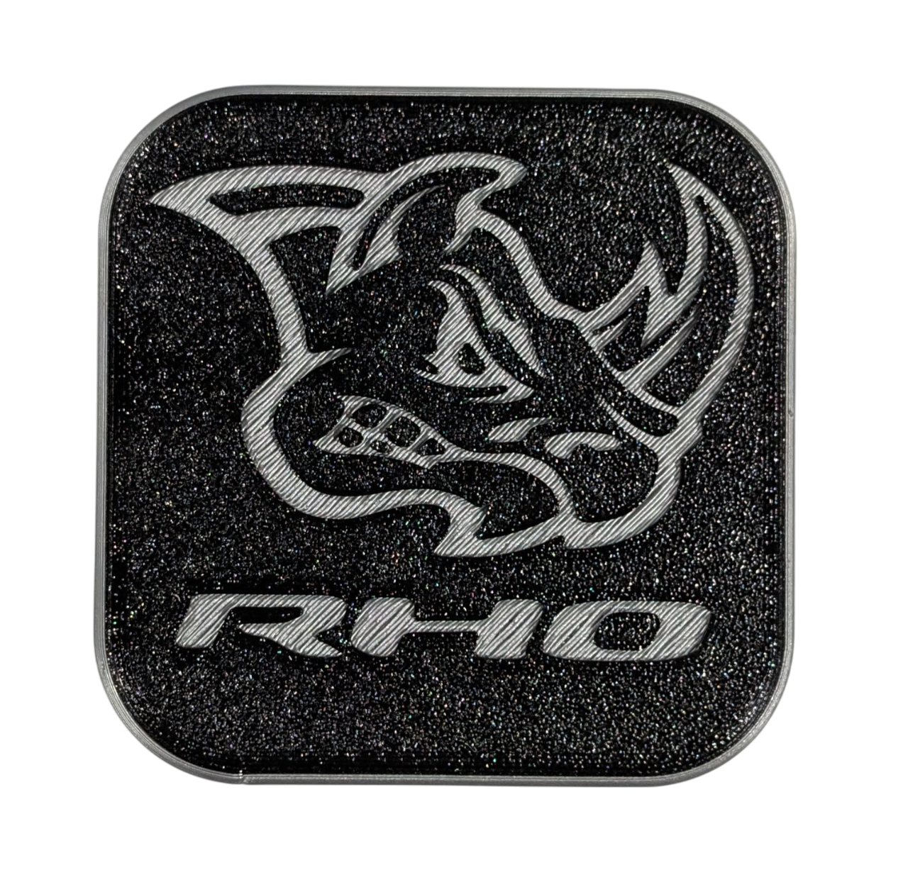 RHO Hitch Cover Custom Made for Your Truck 2in Receiver - SILVER