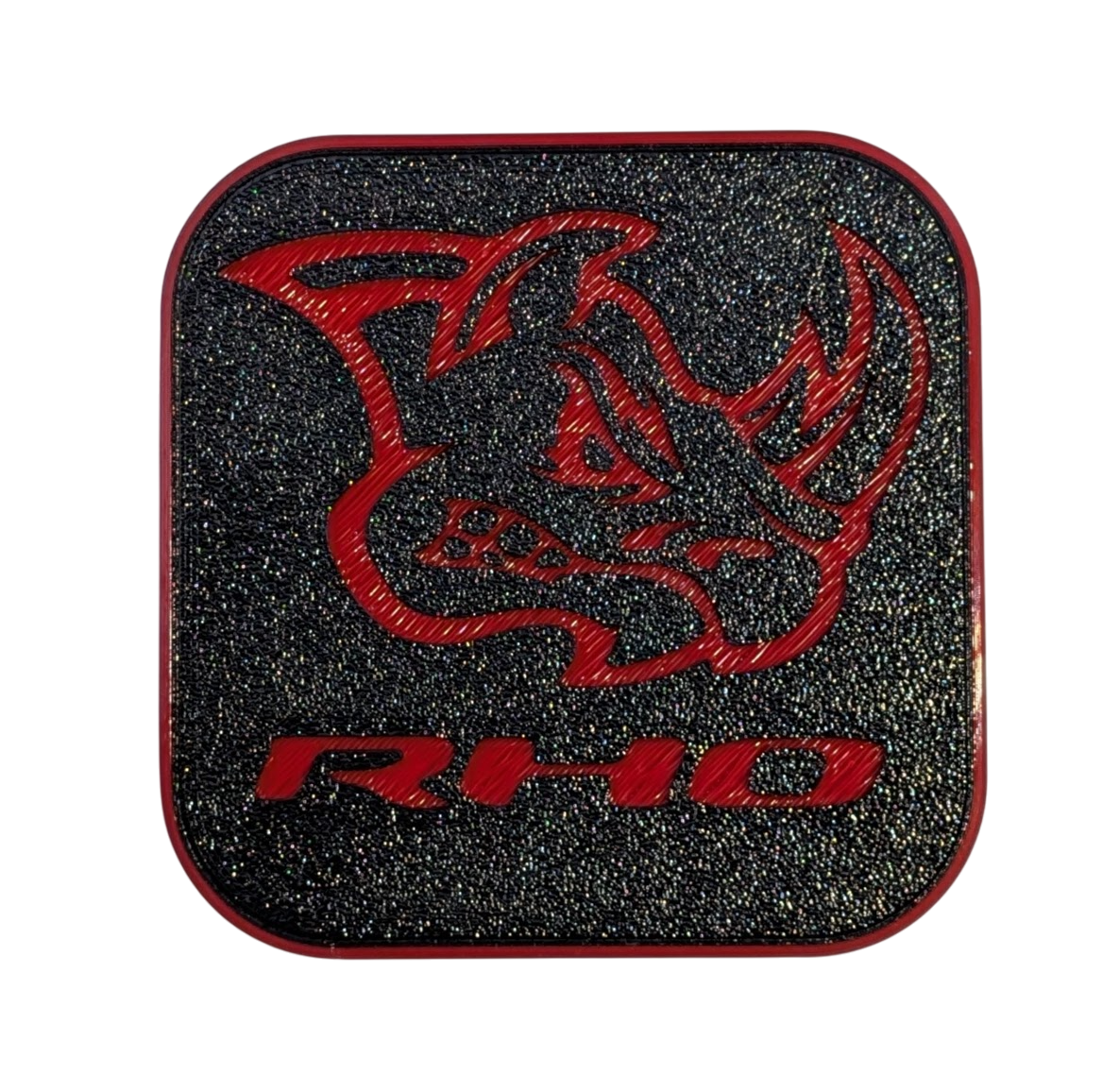 RHO Hitch Cover Custom Made for Your Truck 2in Receiver - RED