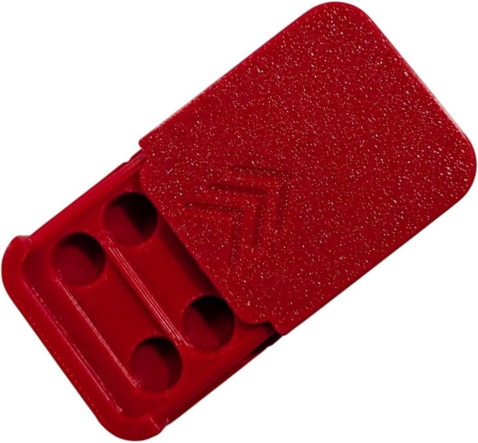 Size 312 Hearing Aid Pocket Size Battery Case - Red (4)