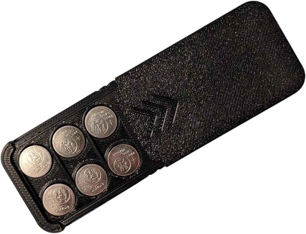 Size LR44 Pocket Size Battery Case - Black (6)