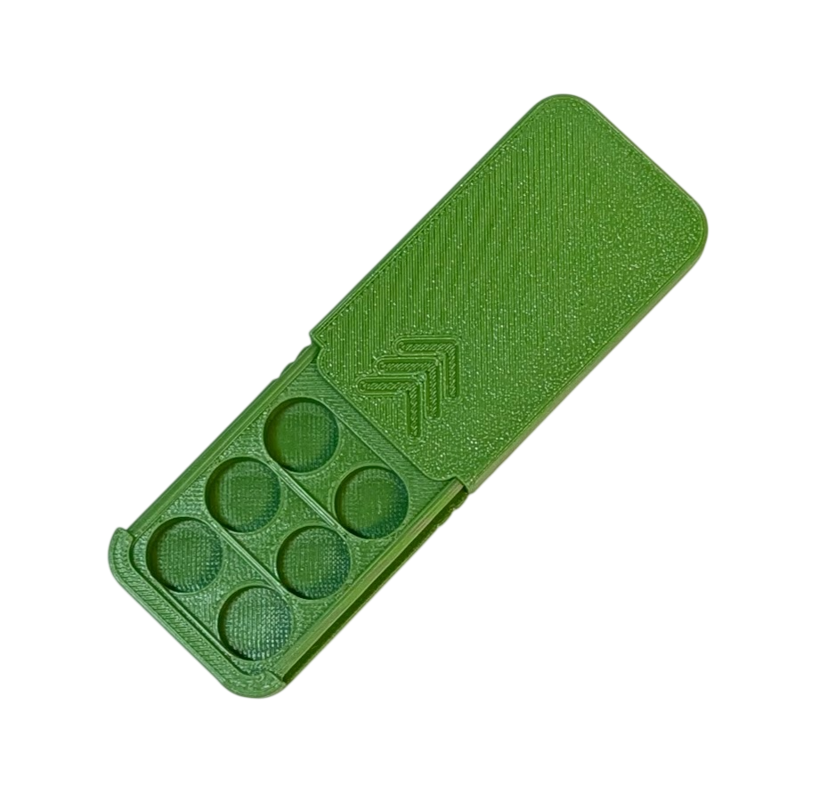 Size 675 Hearing Aid Pocket Size Battery Case - Olive (6)