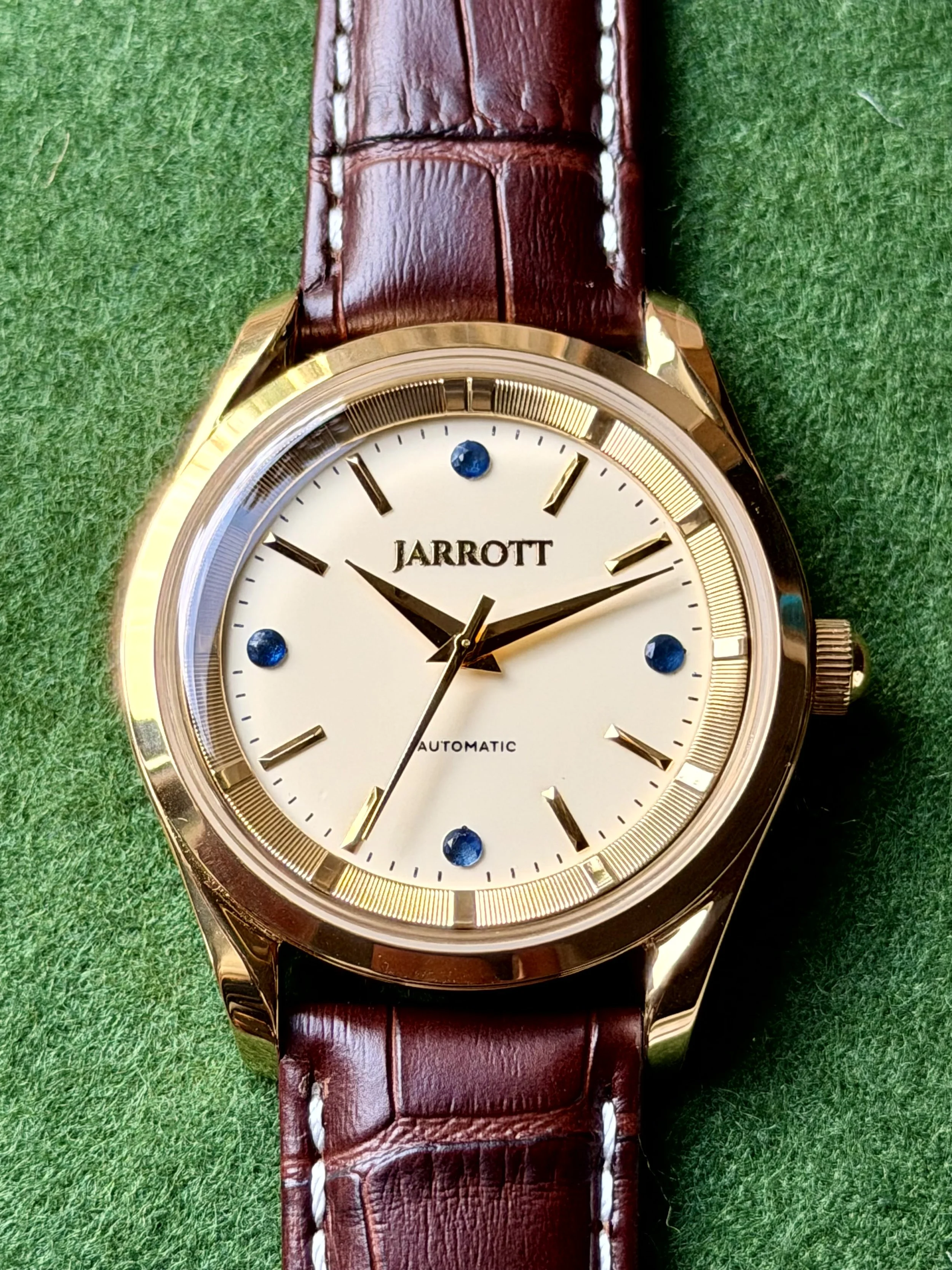A bespoke watch incorporating real sapphires in the dial.