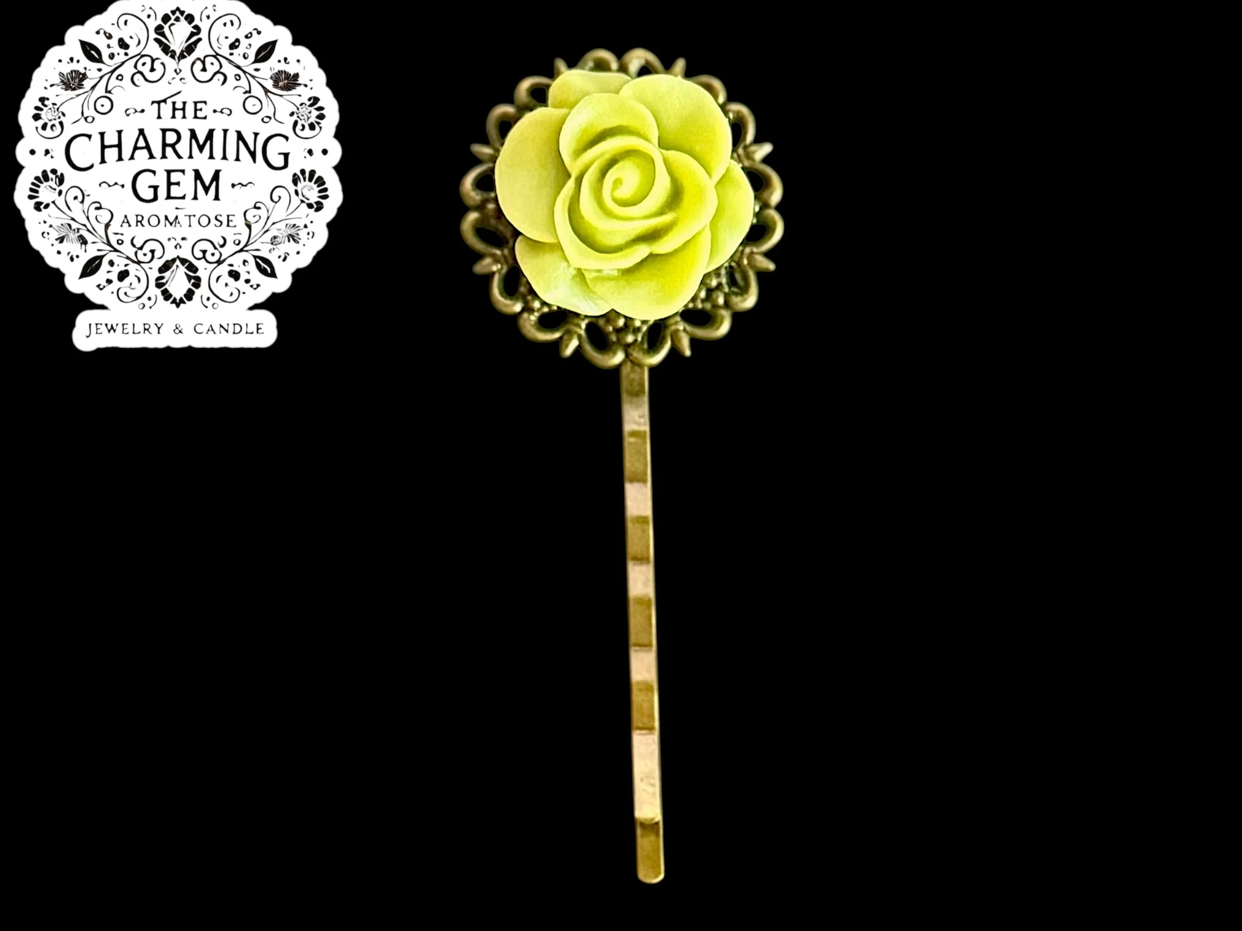 Antique Bronze Rose Bobby Pins