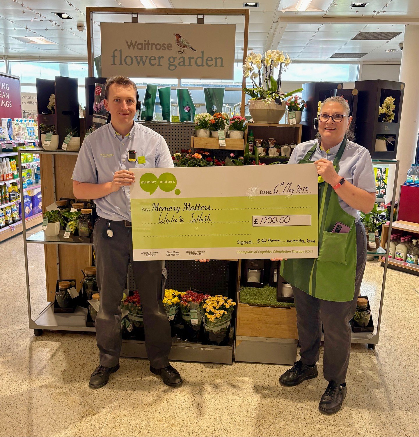 A great big heartfelt thank you to Waitrose in Saltash, who very generously donated &pound;1250 to Memory Matters in May.

Your kindness will help support our community activities that help empower those affected by dementia to thrive.

#thankyou #th