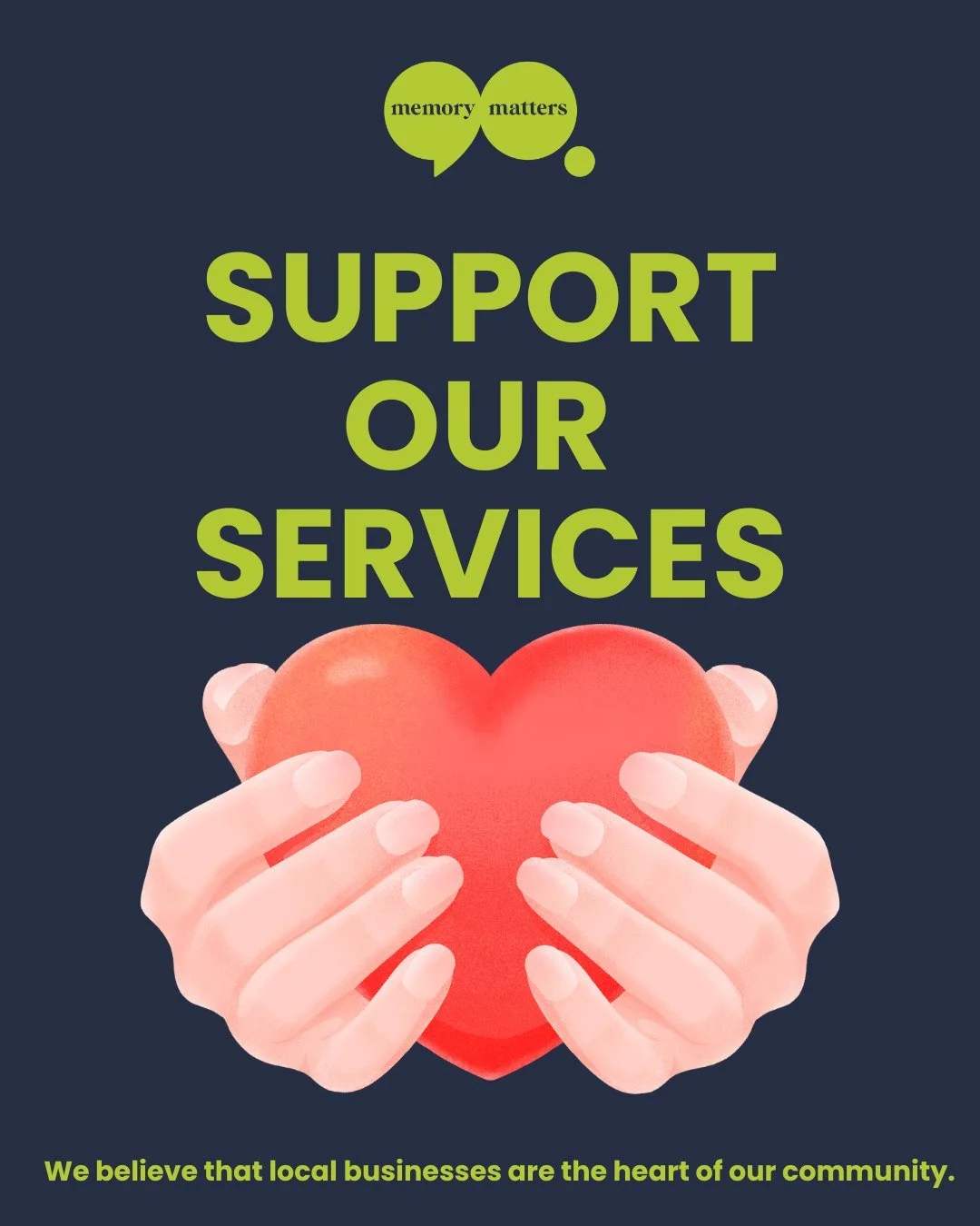 Local businesses are the heart of our community, and you can make a lasting difference! 💚 Join Memory Matters' SOS Campaign (Support Our Services) for people living with dementia in Plymouth.

Partnering with us could provide you with:

📈 Increased