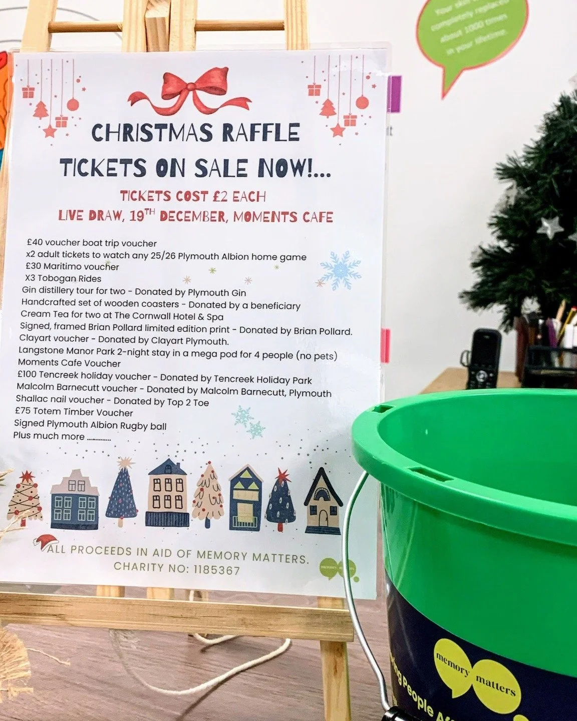 🎁 The ULTIMATE Memory Matters Christmas Raffle is HERE! 🎄

Fancy winning an amazing local experience this holiday season? We have gathered a SENSATIONAL collection of prizes from some of Plymouth&rsquo;s best businesses&mdash;all to support our cau