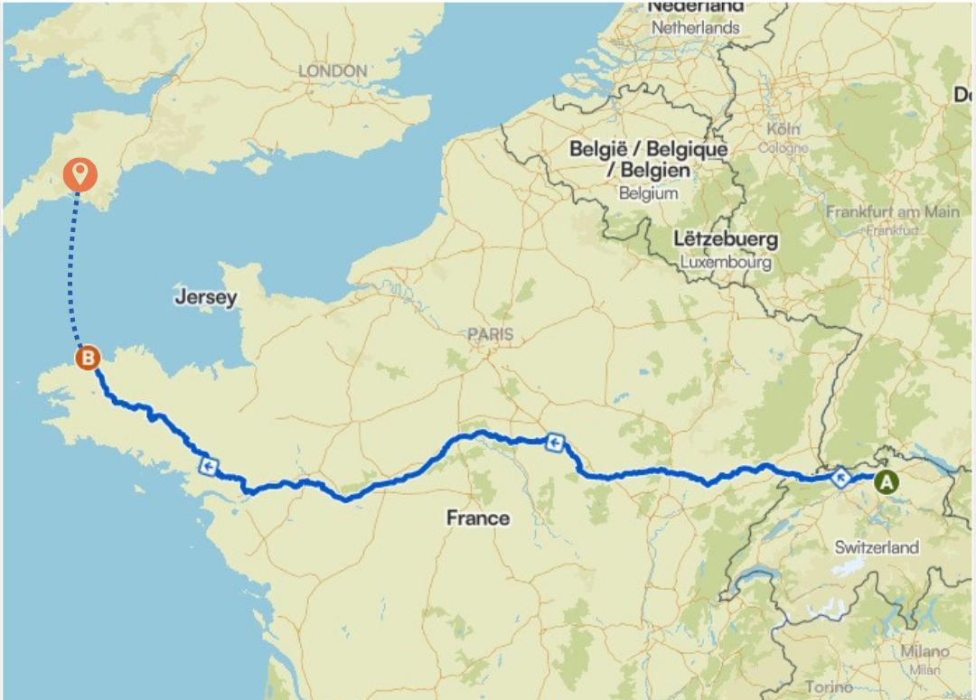 Zurich to Plymouth, Trek for Dementia