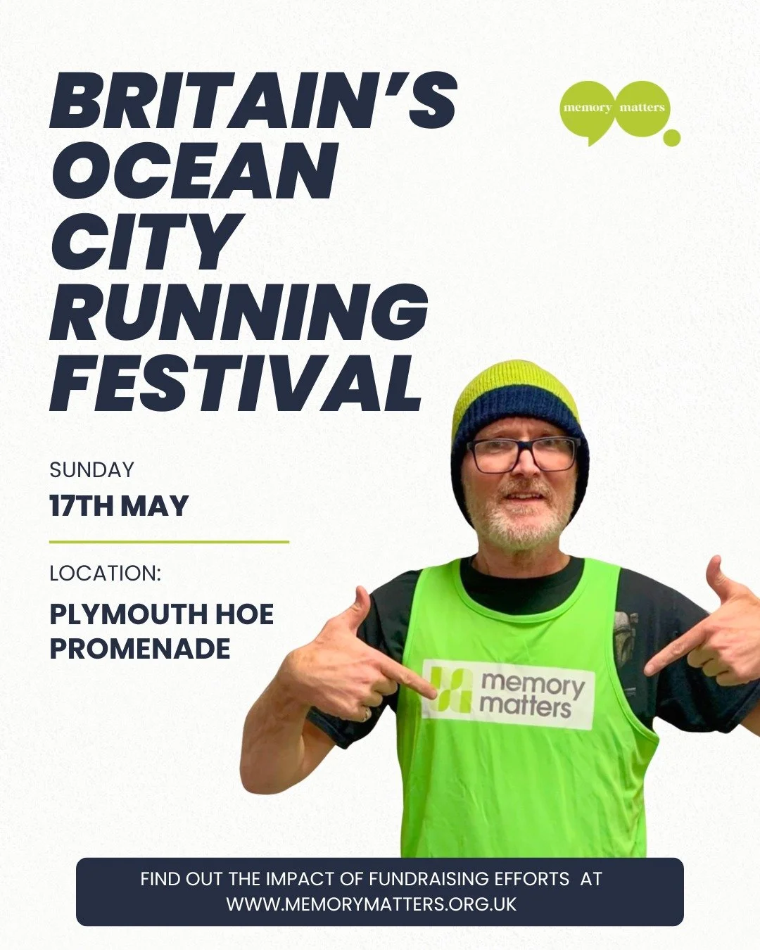 💚 They&rsquo;re running so memories can keep being made.

On the 17th, our amazing #TeamMemoryMatters runners will take on Plymouth Britain's Ocean City Running Festival&mdash; every mile raising vital funds to support people living with dementia an