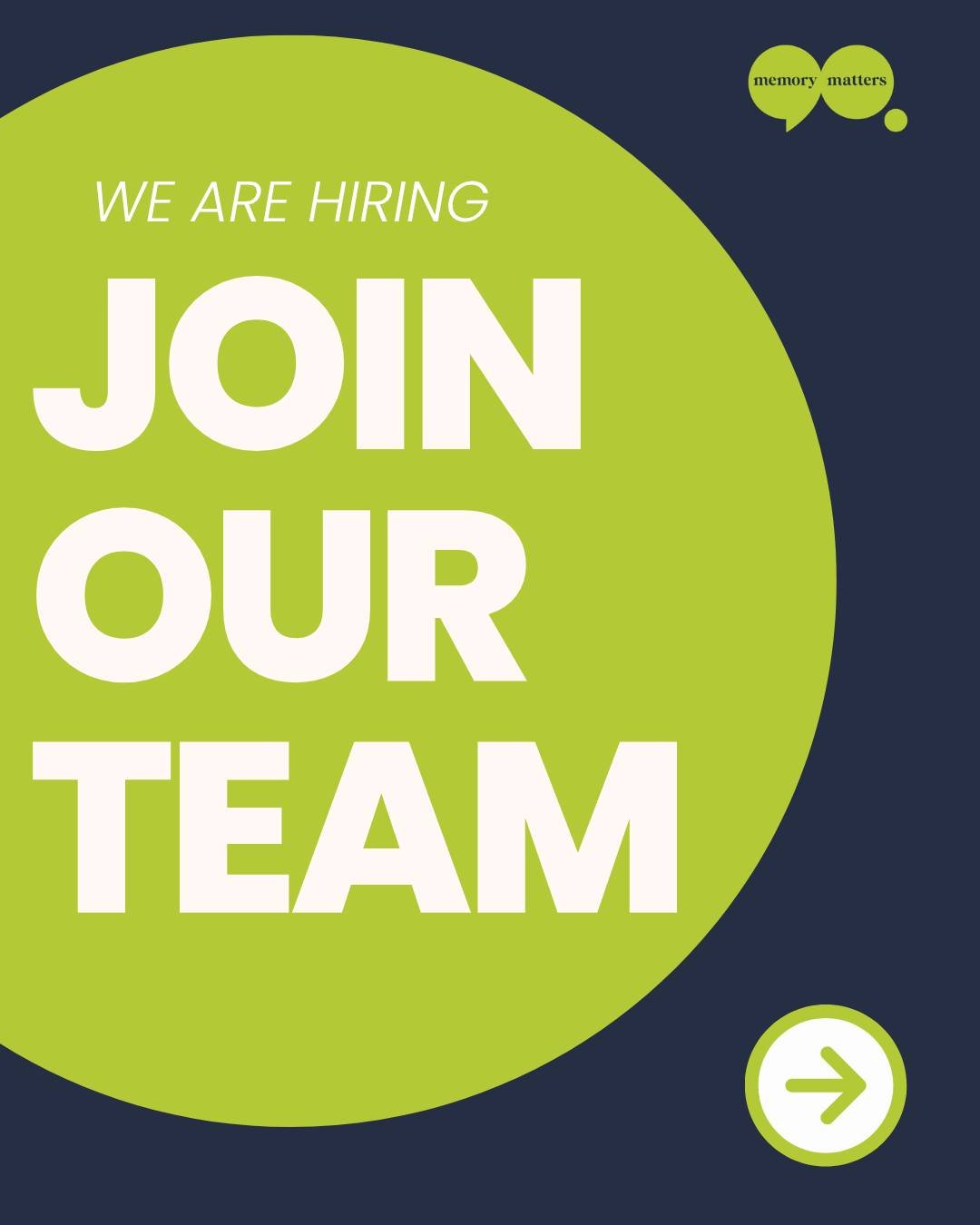 💚 We&rsquo;re hiring at Memory Matters!

We&rsquo;re looking for passionate people to join our team and help make a real difference to people living with dementia and their families across Cornwall.

✨ Why join us?
&bull; Make a meaningful differenc