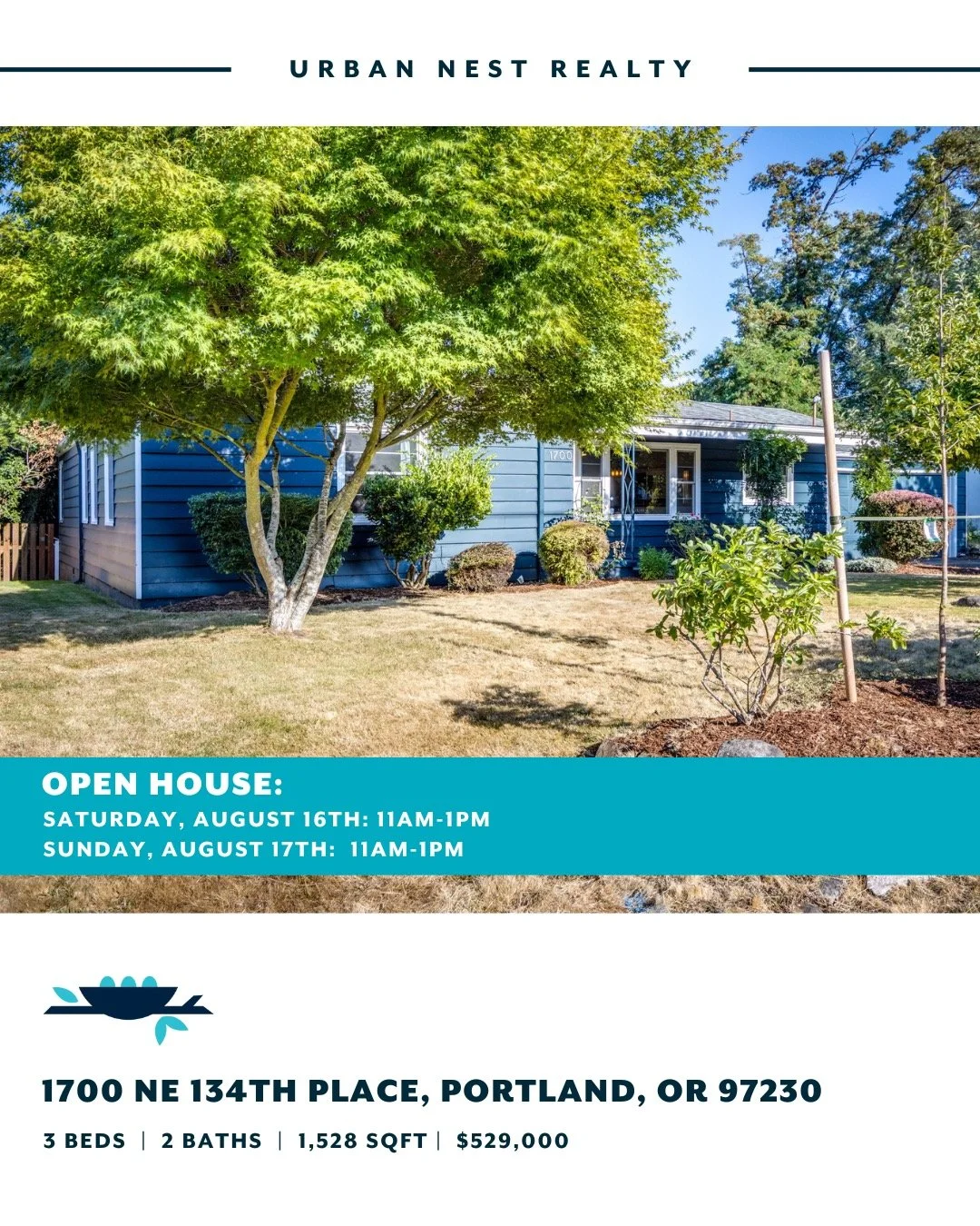 It's going to be a cloudy summer weekend - perfect for home tours! Come by and check out our newest Portland listings. 🌥

Saturday, August 16th and Sunday August 17th:
1700 NE 134th Place, Portland 97230
11am-1pm 

Sunday, August 17th: 
7835 SE 92nd