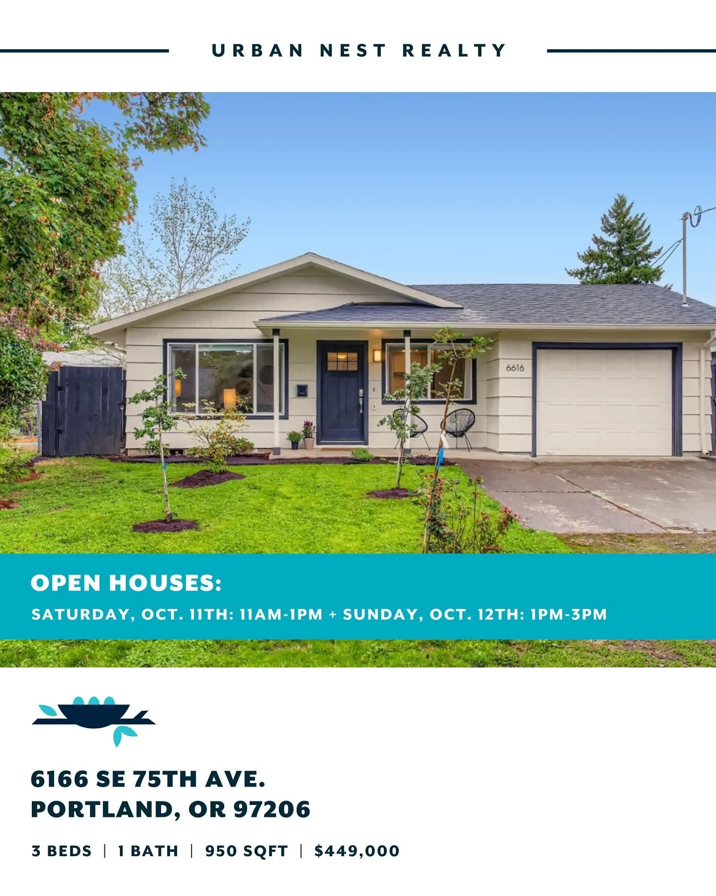 Don&rsquo;t let the rainy forecast slow you down 🌧️✨ There are some incredible homes opening their doors this weekend&hellip; grab a coffee, pop by, and find your next home-sweet-home 🏡

🏡 Saturday, October 11th:  6166 SE 75th Ave. Portland, OR 97