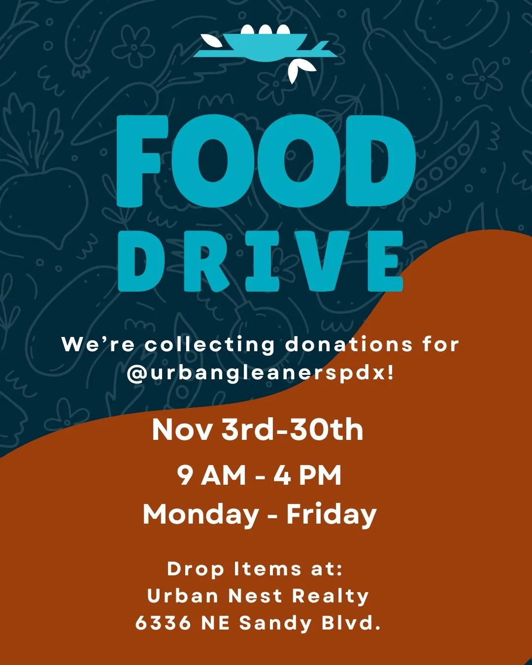 Urban Nest is hosting a Food Drive for Urban Gleaners! 🍎
@urbangleanerspdx rescues surplus food and redistributes it through 24 free markets across Portland, providing thousands of fresh, healthy meals every week to families in need.
You can help! D