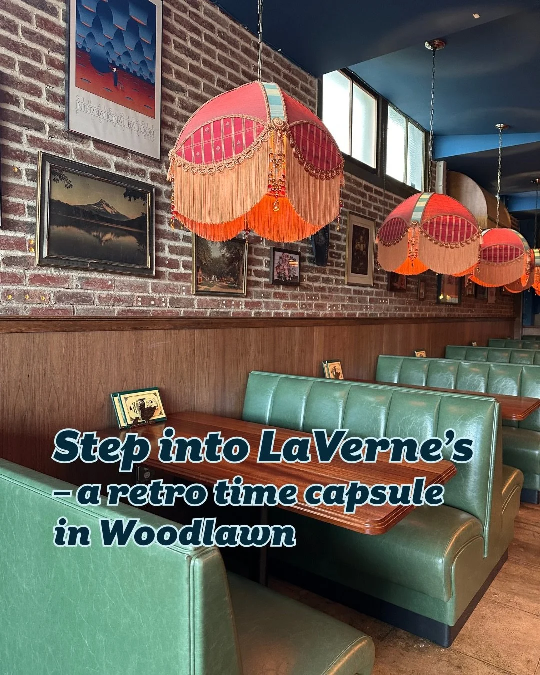Looking for a great spot for your next night out? Welcome to @lavernespdx Woodlawn&rsquo;s newest restaurant and bar that&rsquo;s a complete 1970s/80s time capsule. 

Every detail&mdash;from the art on the walls to the music filling the air&mdash;is 