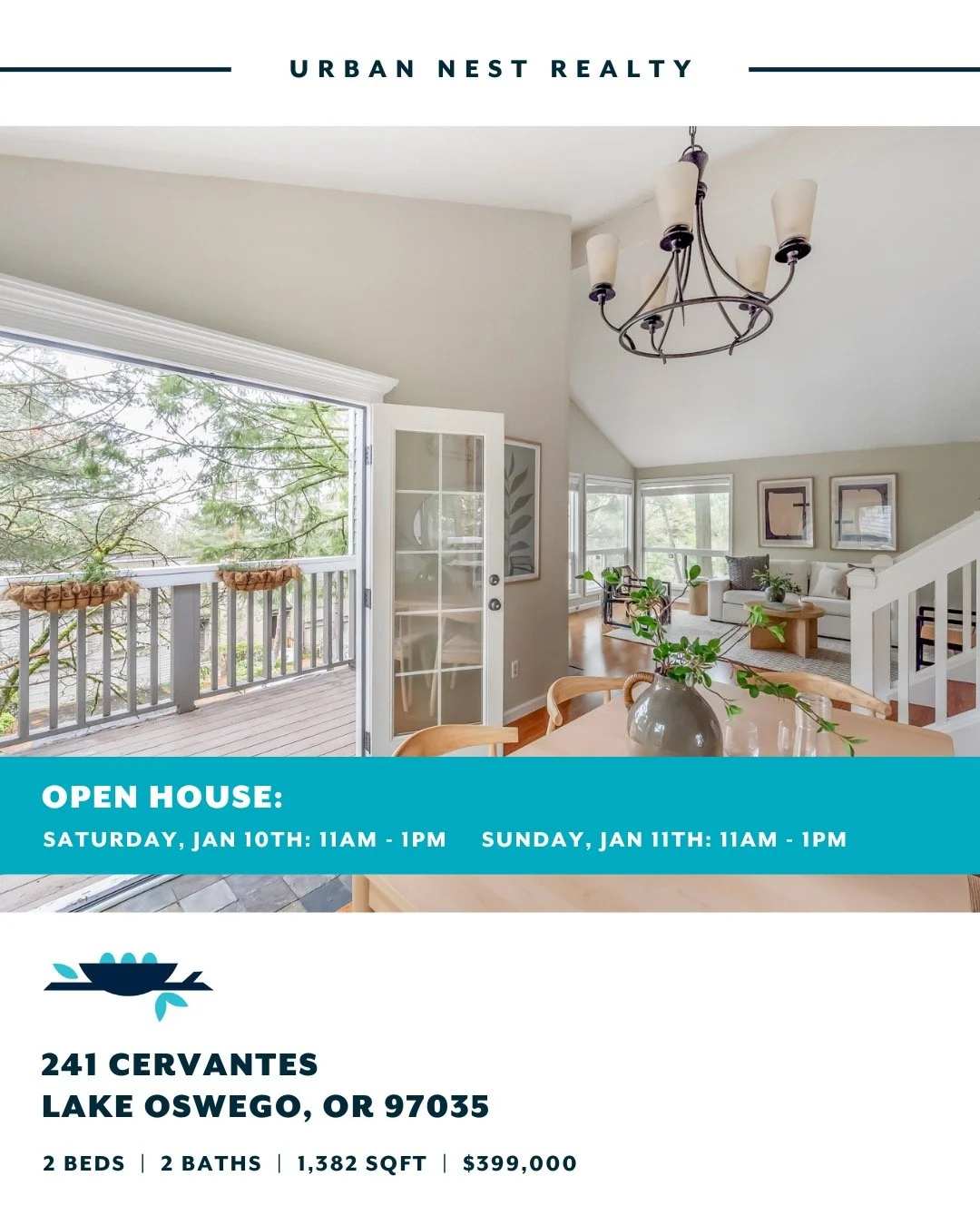 Bonus open house alert ✨ We&rsquo;ve got a bright, airy condo in Lake Oswego open this weekend. Great light, vaulted ceilings, and low HOA dues.. Definitely worth a peek!

✨241 Cervantes, Lake Oswego 97035
Sat &amp; Sun: 11am - 1pm 
 #findyournest #p