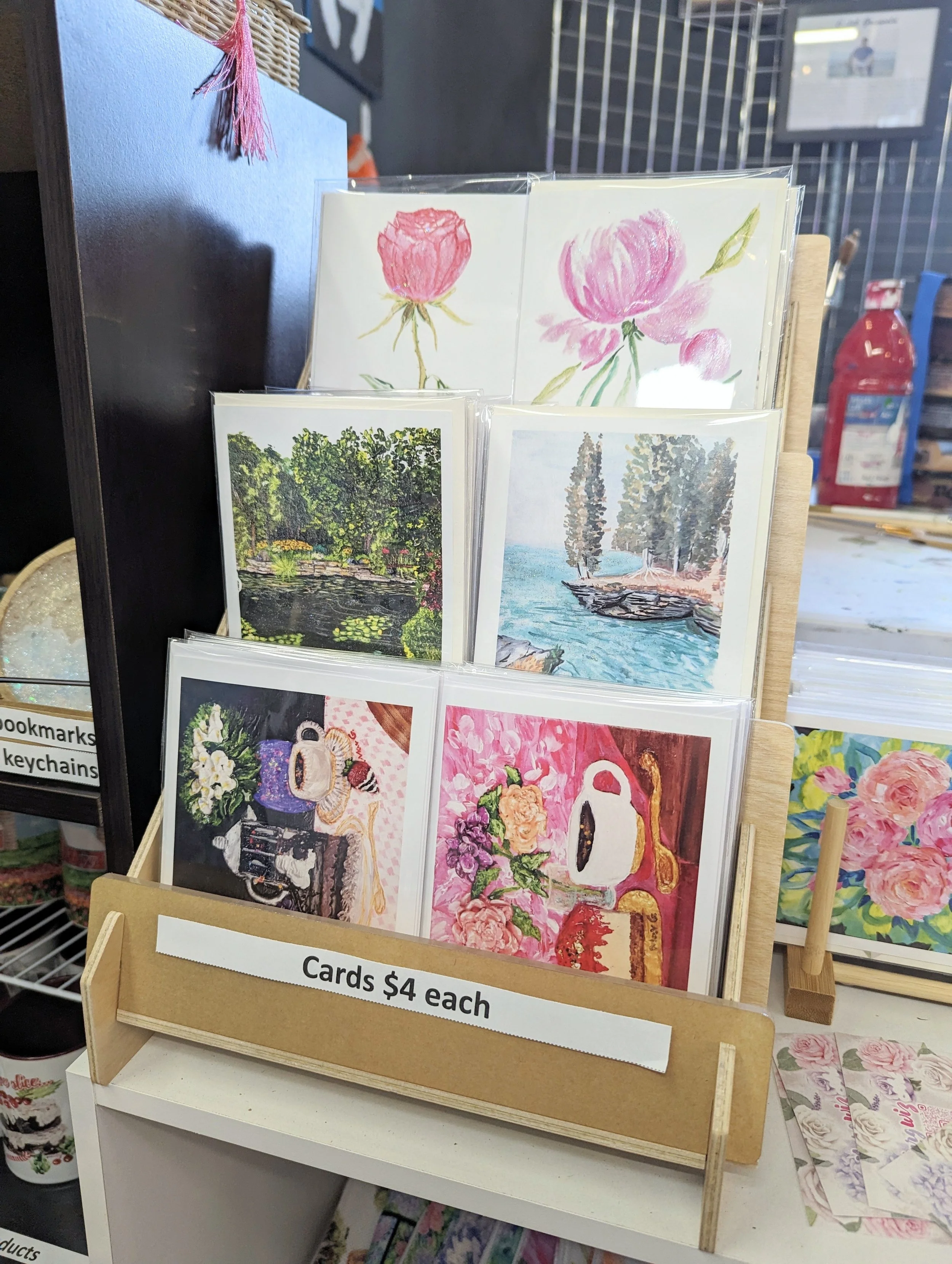 Photo of artist's products.