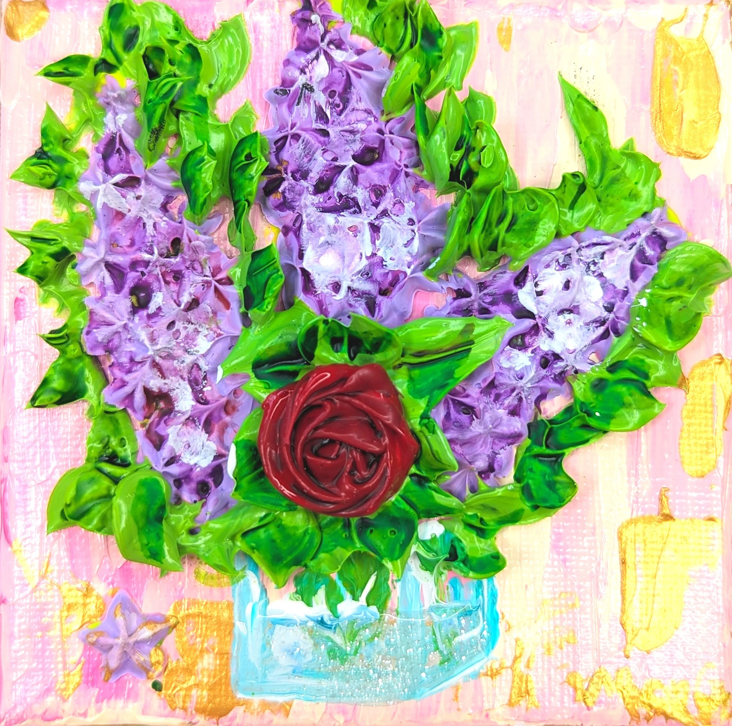 Floral bouquet on canvas: Lilac Harmony