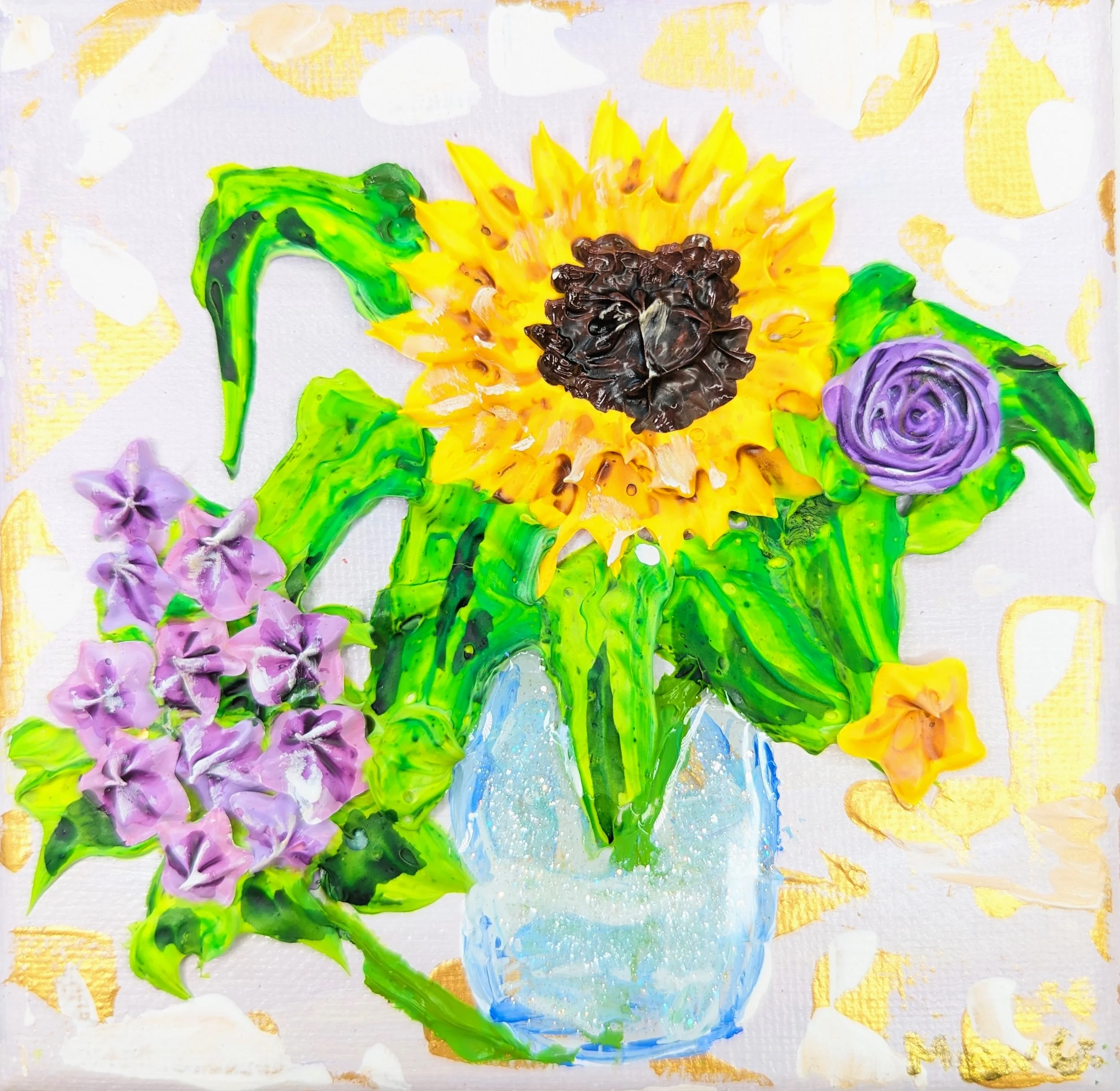 Floral bouquet on canvas: Sunlit elegance