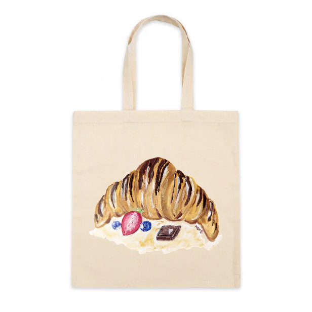 Cotton Tote Bag: Croissant