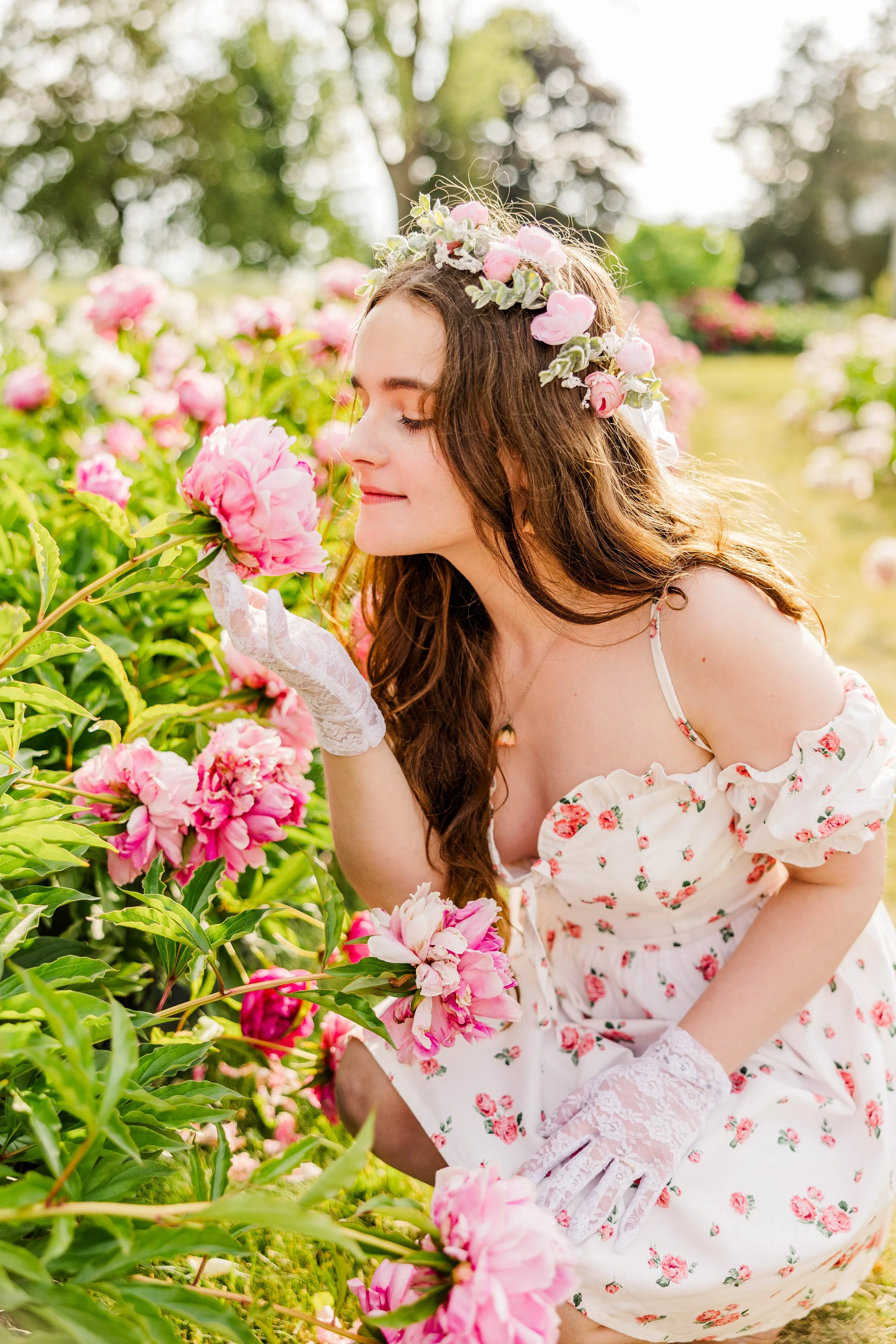 Photo of Marta Gwizdala's with peony flowers.