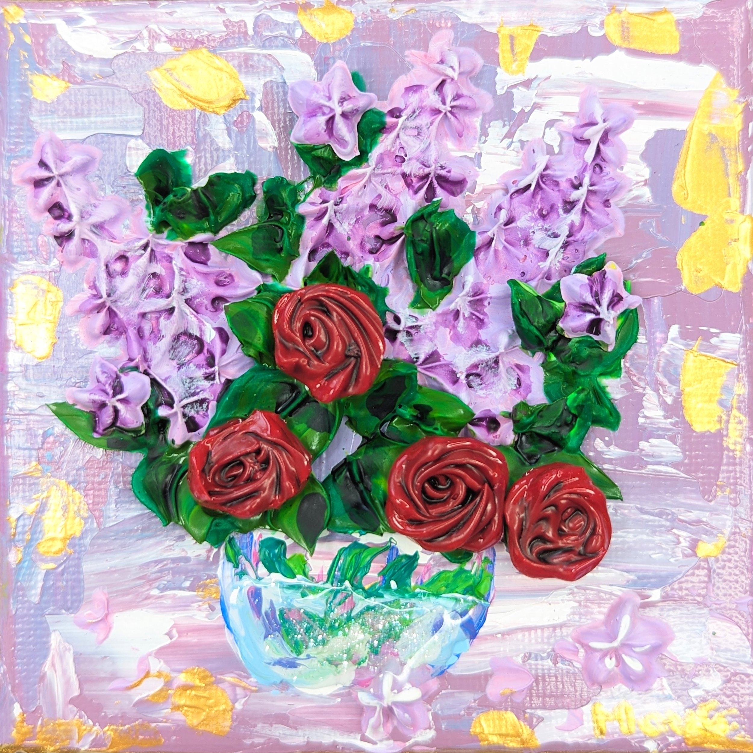 Floral bouquet on canvas: Lilac Serenade