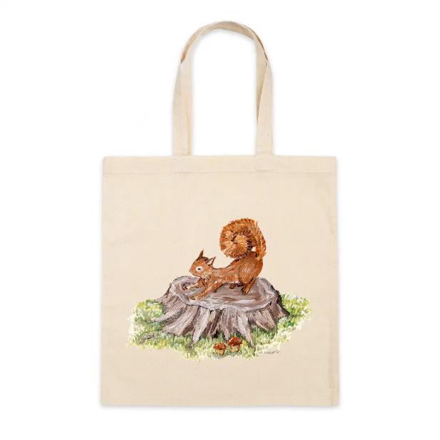 Cotton Tote Bag: Squirrel