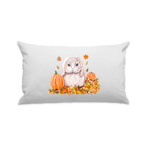 Long Cotton Pillow: Fall Bunny