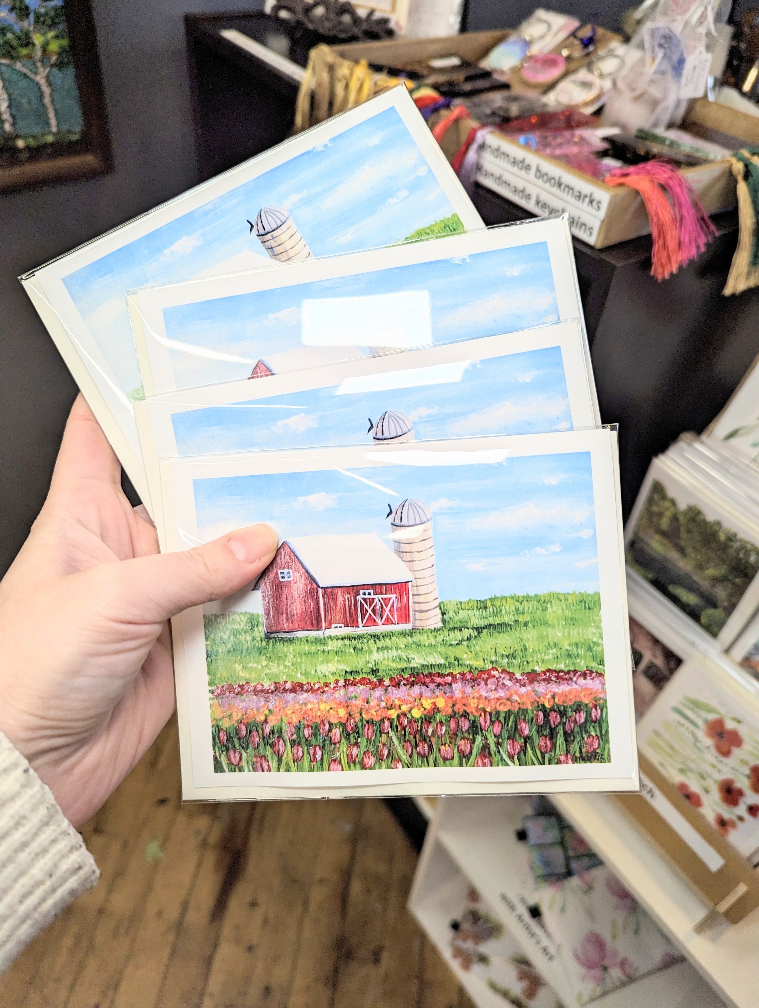 Photo of artist's products.