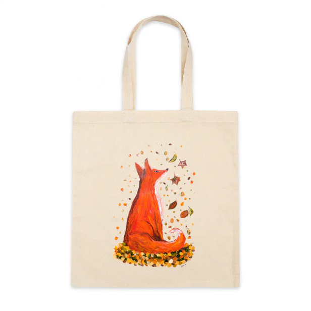 Cotton Tote Bag: Fall Fox