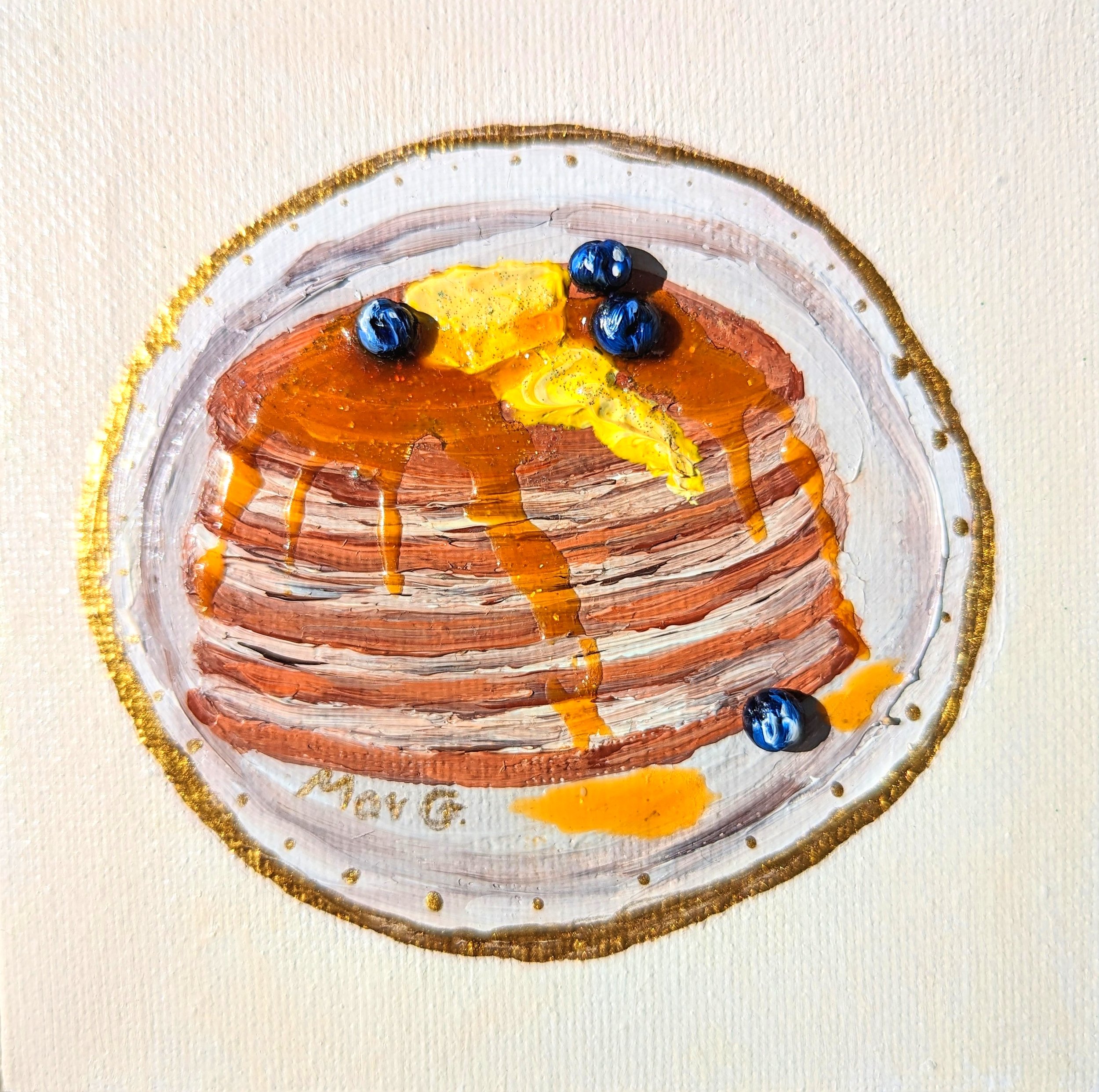 Blueberry pancakes for breakfast