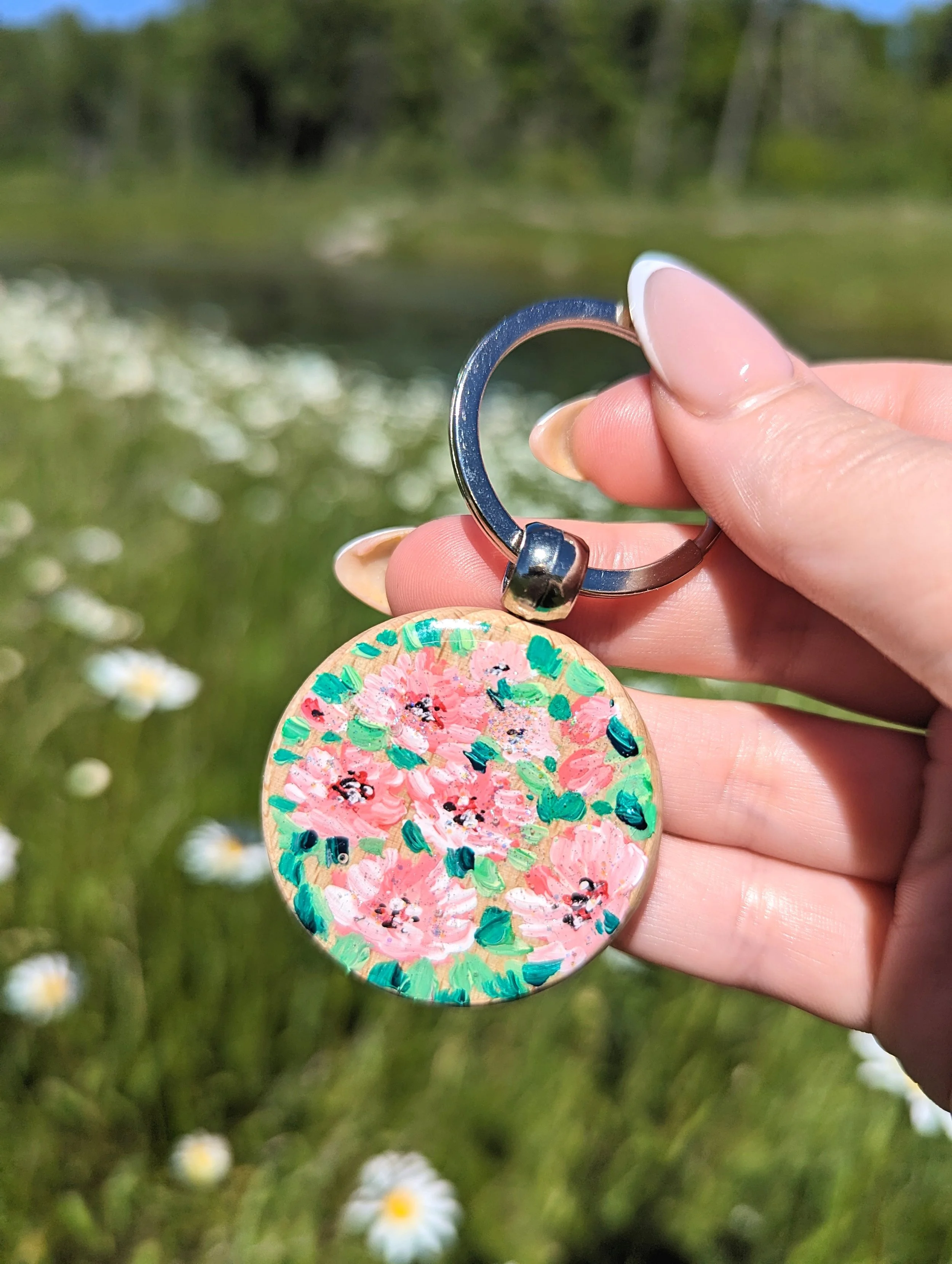 Floral Wood Keychain #12 (Copy)