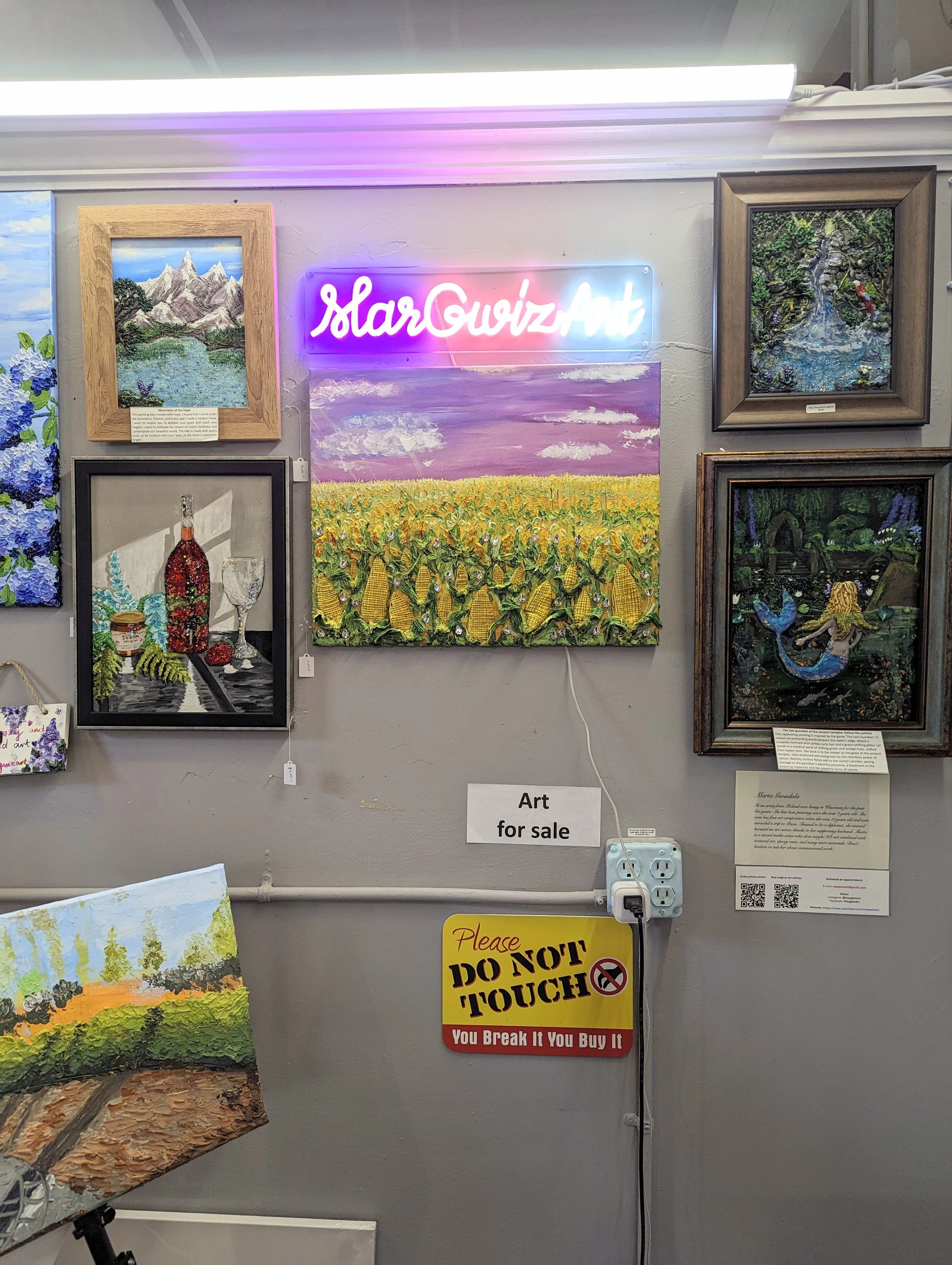 Photo of artist's products.